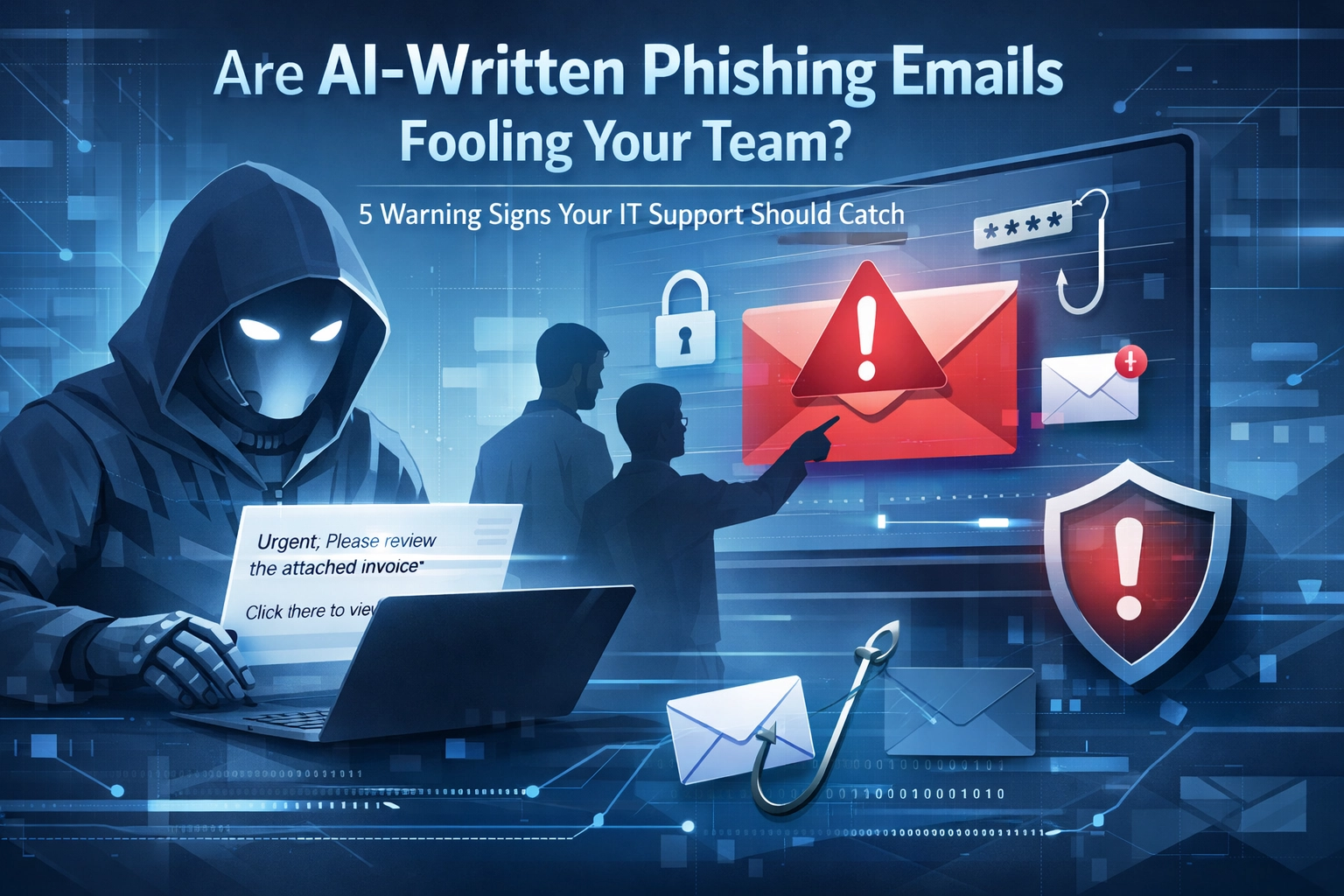 Featured image for “Are AI-Written Phishing Emails Fooling Your Team? 5 Warning Signs Your IT Support Should Catch”