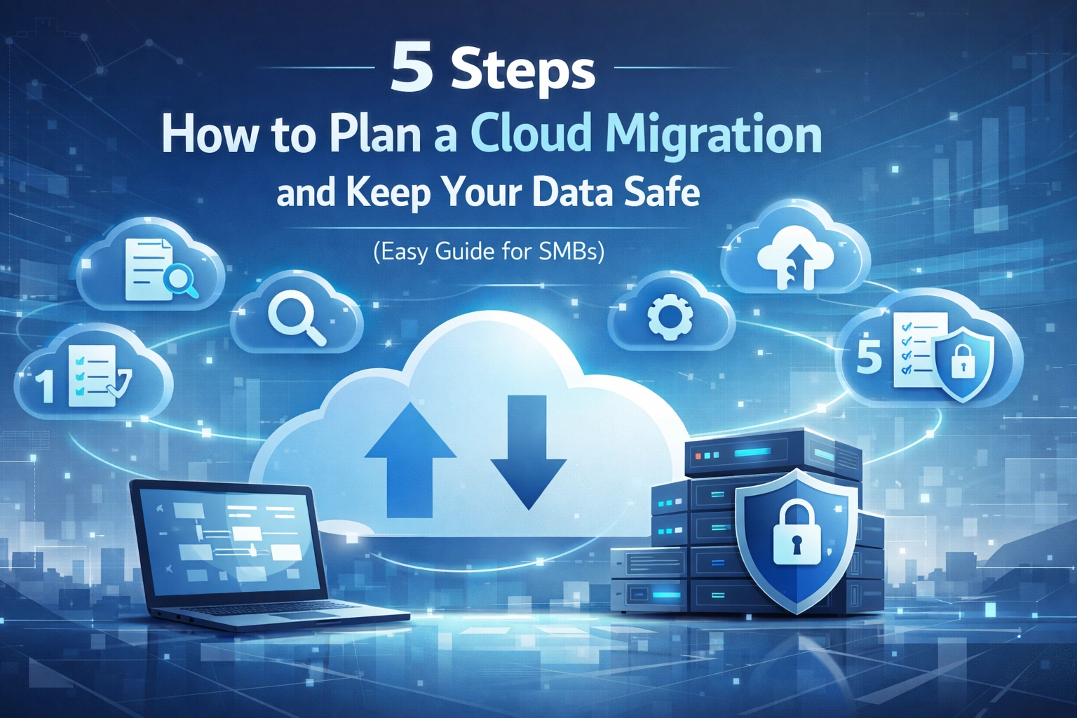Featured image for “5 Steps How to Plan a Cloud Migration and Keep Your Data Safe (Easy Guide for SMBs)”