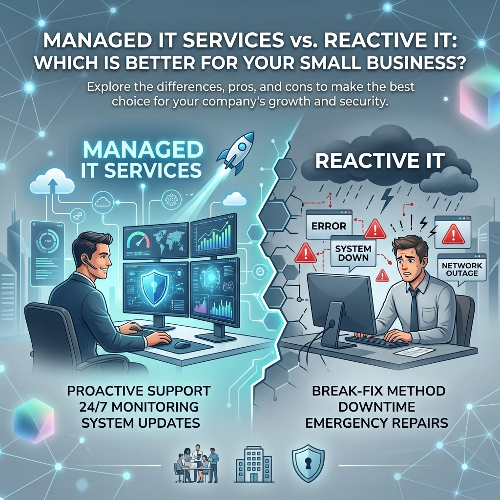 Featured image for “Managed IT Services vs. Reactive IT: Which Is Better For Your Small Business?”
