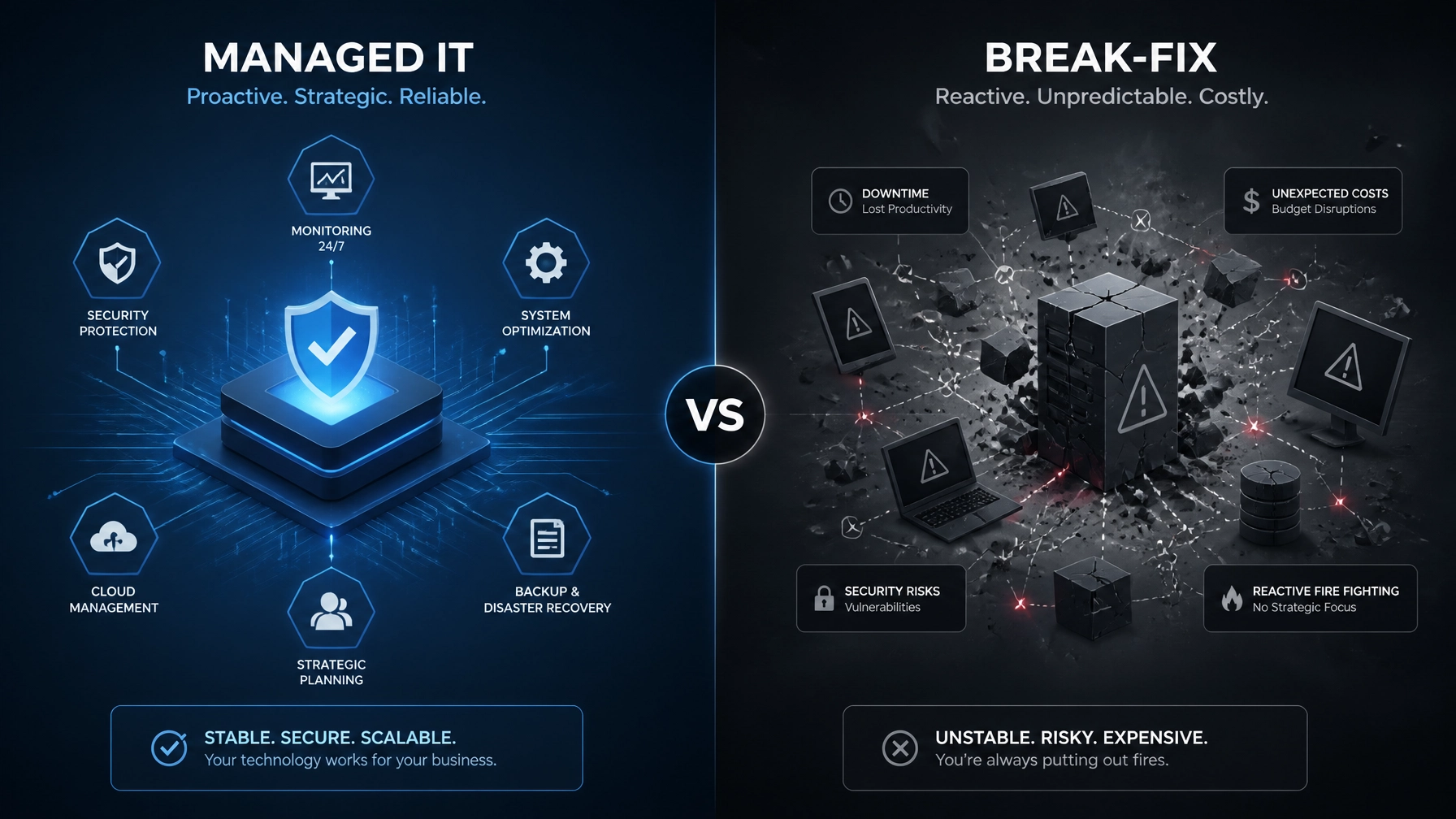 Featured image for “Managed IT Services Vs. Break-Fix IT: Which Is Better For Your Small Business Budget?”